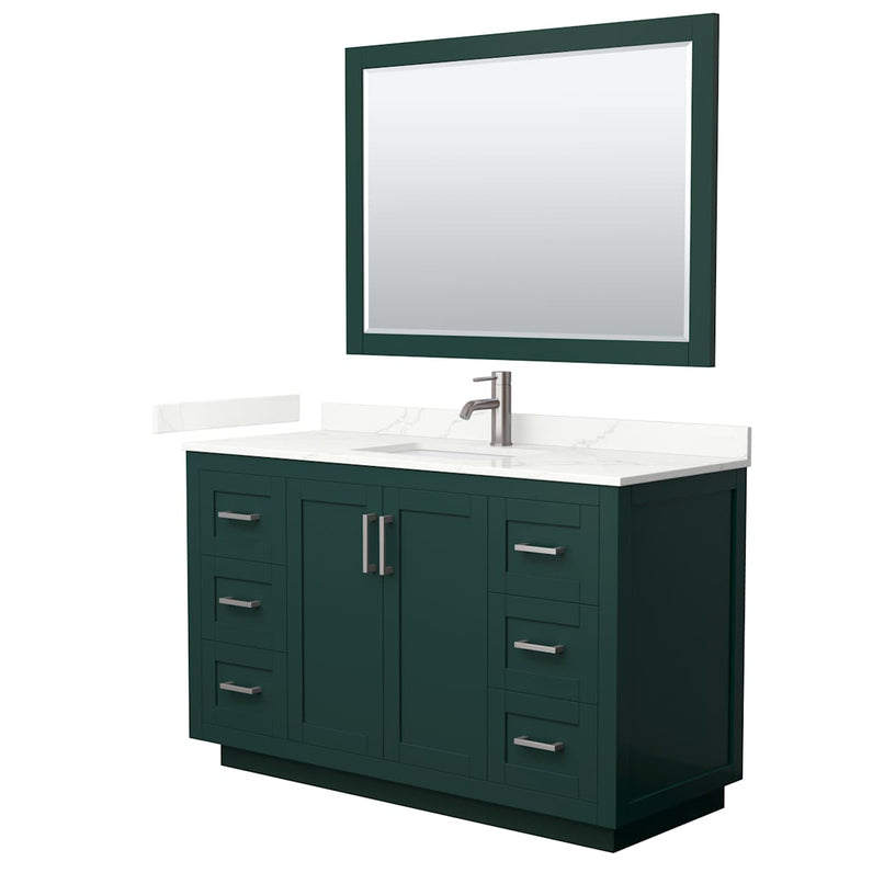 Miranda 54" Free Standing Single Basin Vanity Set with Cabinet, Quartz Vanity Top, and Framed Mirror - image 15