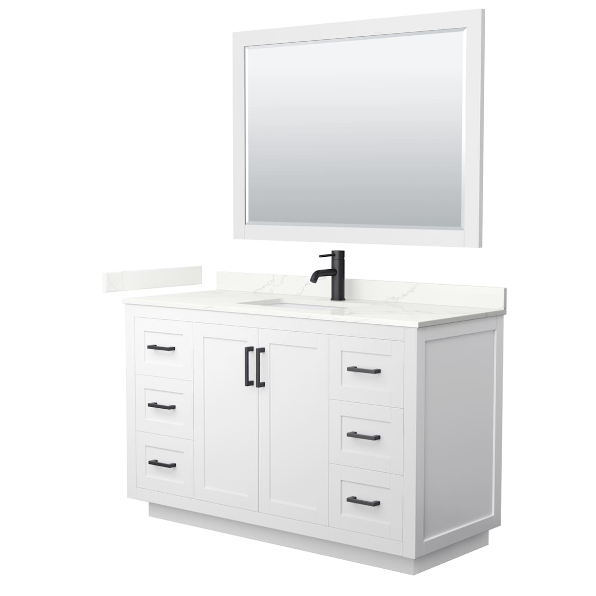 Miranda 54" Free Standing Single Basin Vanity Set with Cabinet, Quartz Vanity Top, and Framed Mirror - image 17