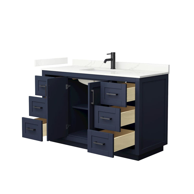 Miranda 54" Free Standing Single Basin Vanity Set with Cabinet and Quartz Vanity Top - image 3