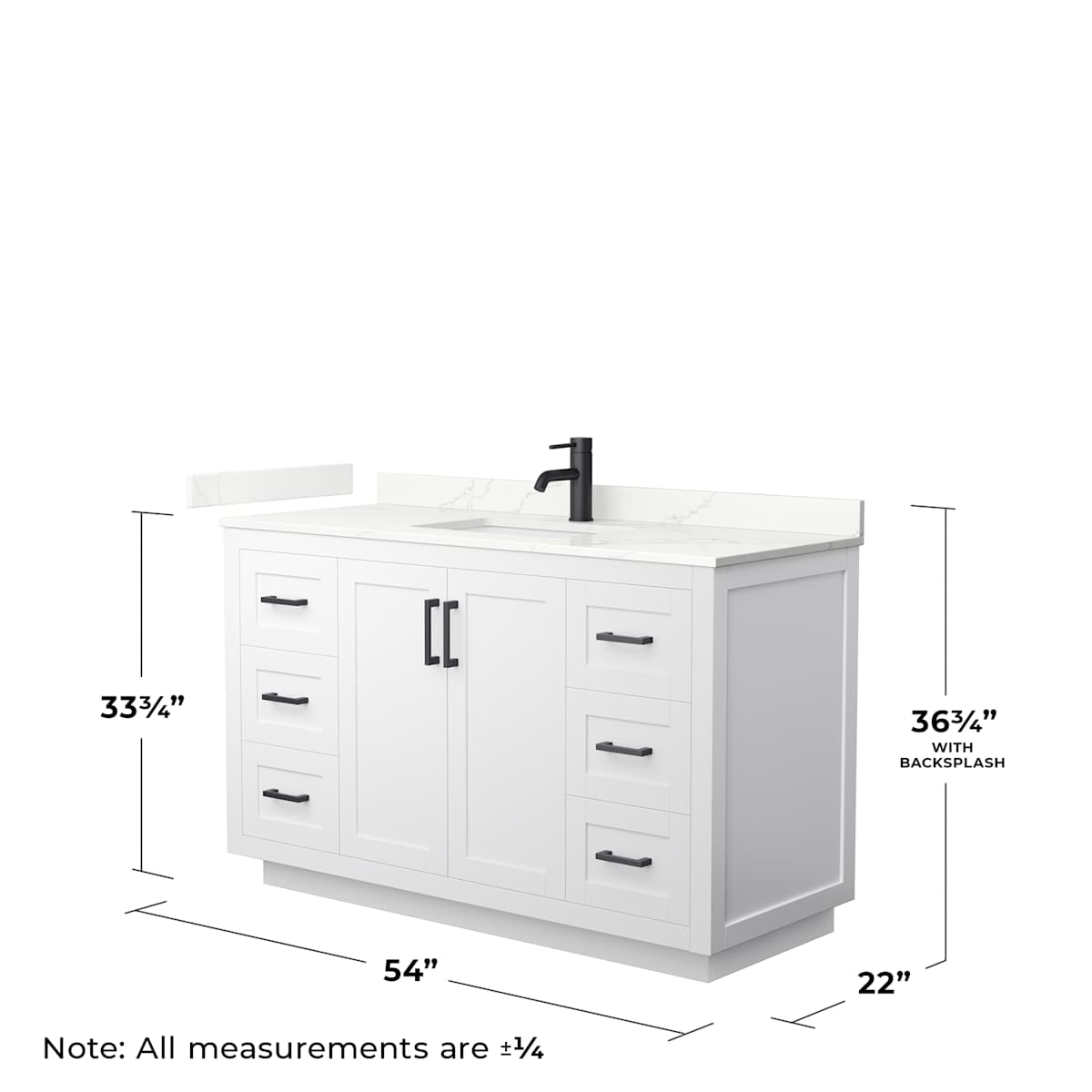 Miranda 54" Free Standing Single Basin Vanity Set with Cabinet and Quartz Vanity Top