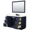 Miranda 54" Free Standing Single Basin Vanity Set with Cabinet, Quartz Vanity Top, and Framed Mirror - image 3