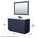 Miranda 54" Free Standing Single Basin Vanity Set with Cabinet, Quartz Vanity Top, and Framed Mirror - image 6