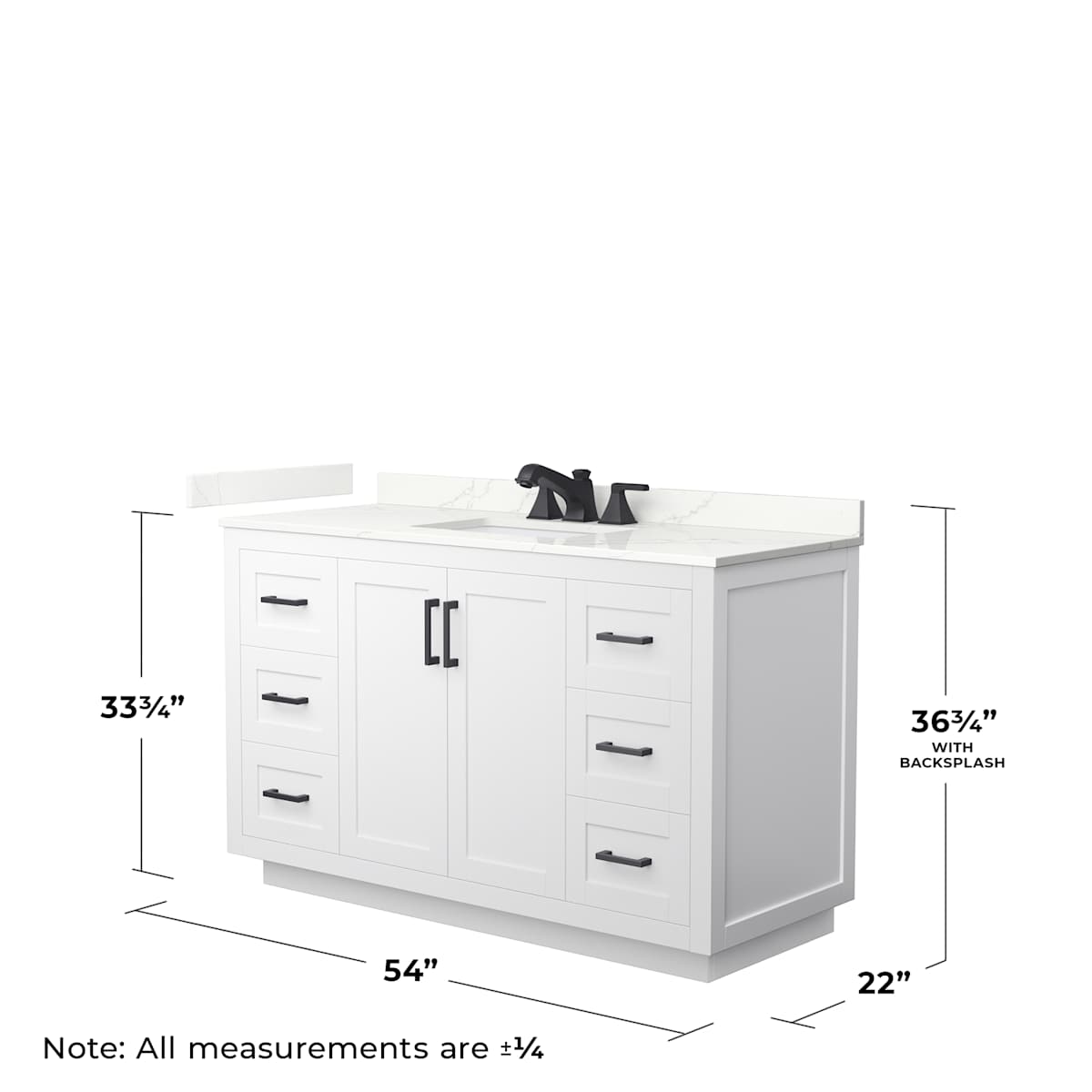 Miranda 54" Free Standing Single Basin Vanity Set with Cabinet and Quartz Vanity Top