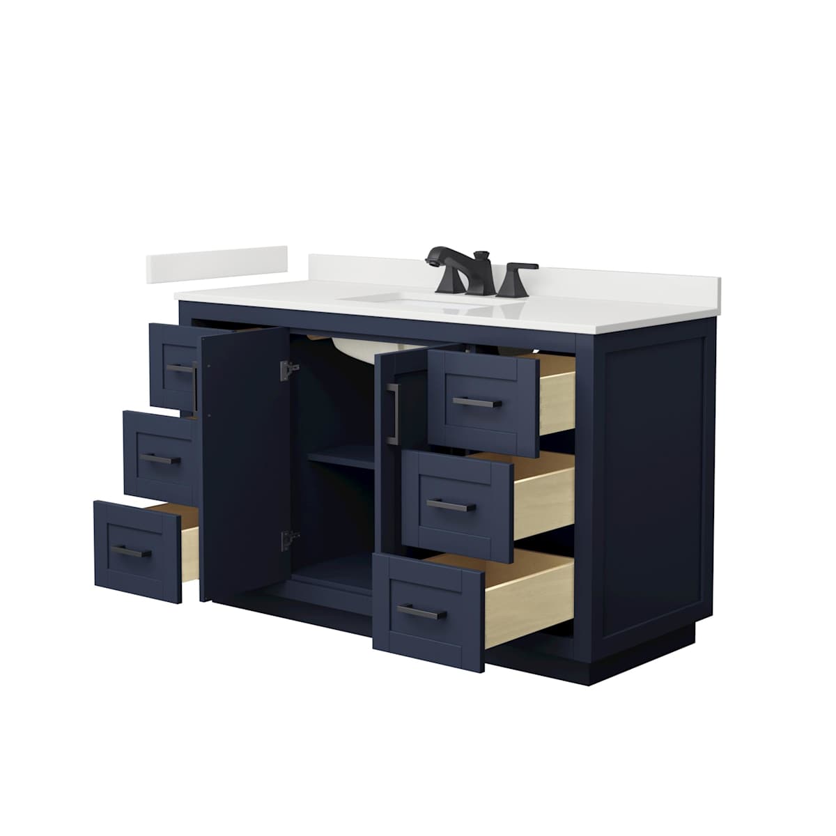 Miranda 54" Free Standing Single Basin Vanity Set with Cabinet and Quartz Vanity Top