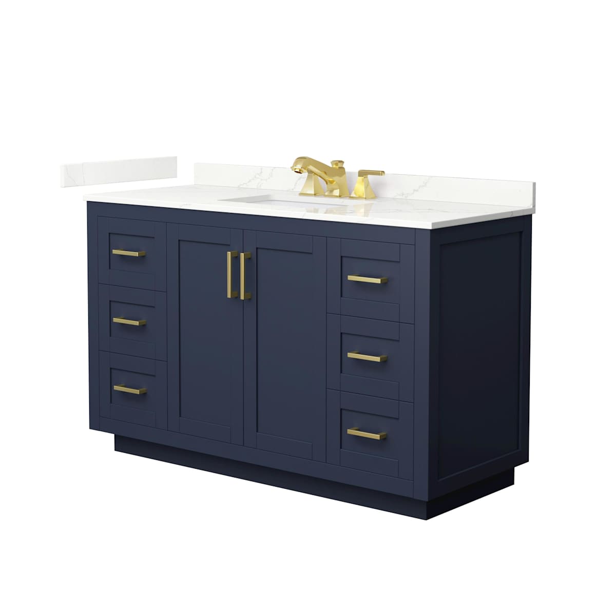 Miranda 54" Free Standing Single Basin Vanity Set with Cabinet and Quartz Vanity Top
