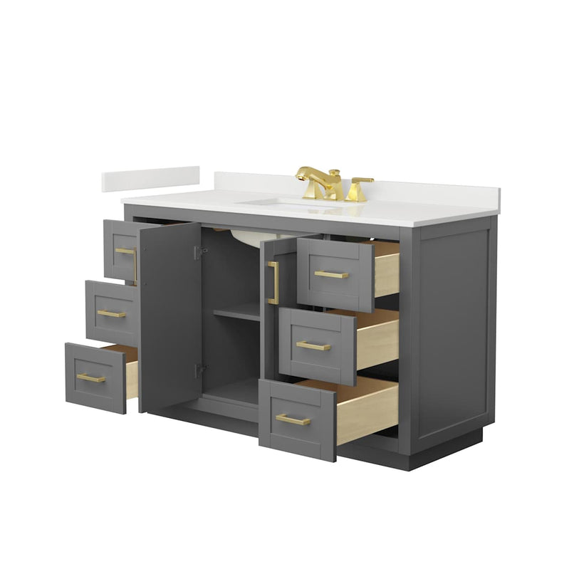 Miranda 54" Free Standing Single Basin Vanity Set with Cabinet and Quartz Vanity Top - image 17