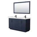 Miranda 60" Free Standing Double Basin Vanity Set with Cabinet, Quartz Vanity Top, and Framed Mirror - image 8