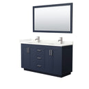 Miranda 60" Free Standing Double Basin Vanity Set with Cabinet, Quartz Vanity Top, and Framed Mirror - image 9