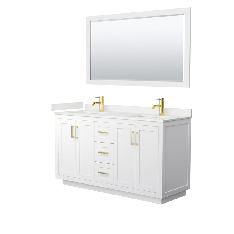Miranda 60" Free Standing Double Basin Vanity Set with Cabinet, Quartz Vanity Top, and Framed Mirror - image 19
