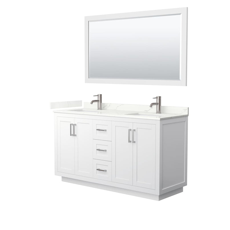 Miranda 60" Free Standing Double Basin Vanity Set with Cabinet, Quartz Vanity Top, and Framed Mirror - image 20