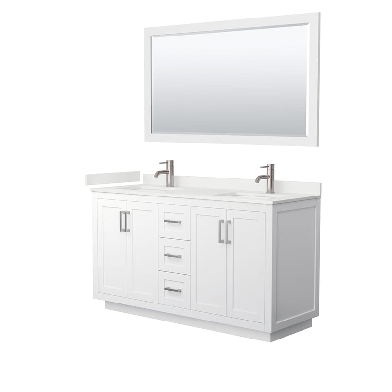 Miranda 60" Free Standing Double Basin Vanity Set with Cabinet, Quartz Vanity Top, and Framed Mirror - image 21
