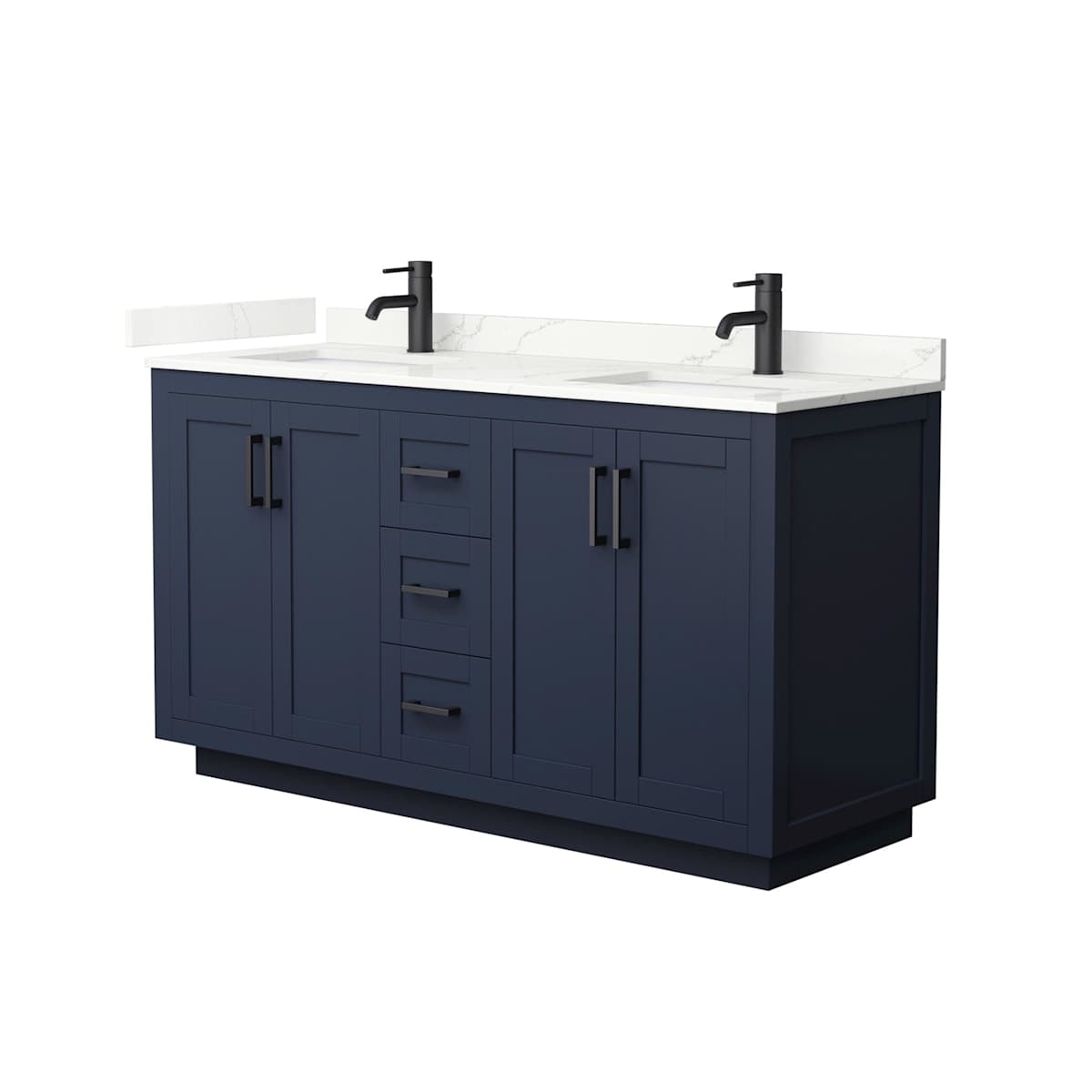 Miranda 60" Free Standing Double Basin Vanity Set with Cabinet and Quartz Vanity Top - image 2