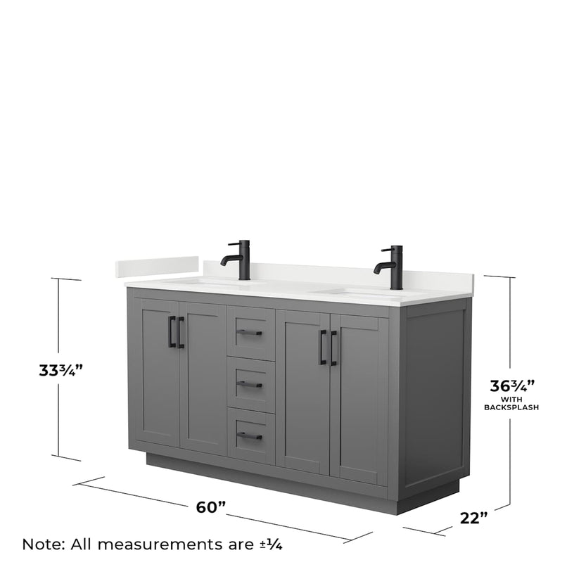 Miranda 60" Free Standing Double Basin Vanity Set with Cabinet and Quartz Vanity Top - image 6