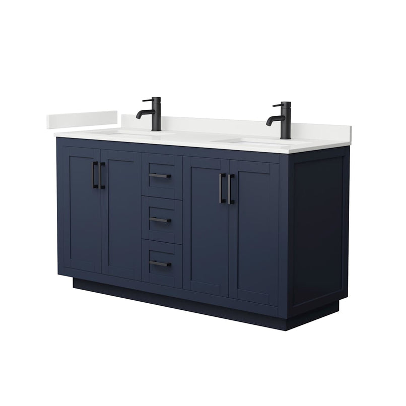 Miranda 60" Free Standing Double Basin Vanity Set with Cabinet and Quartz Vanity Top - image 8