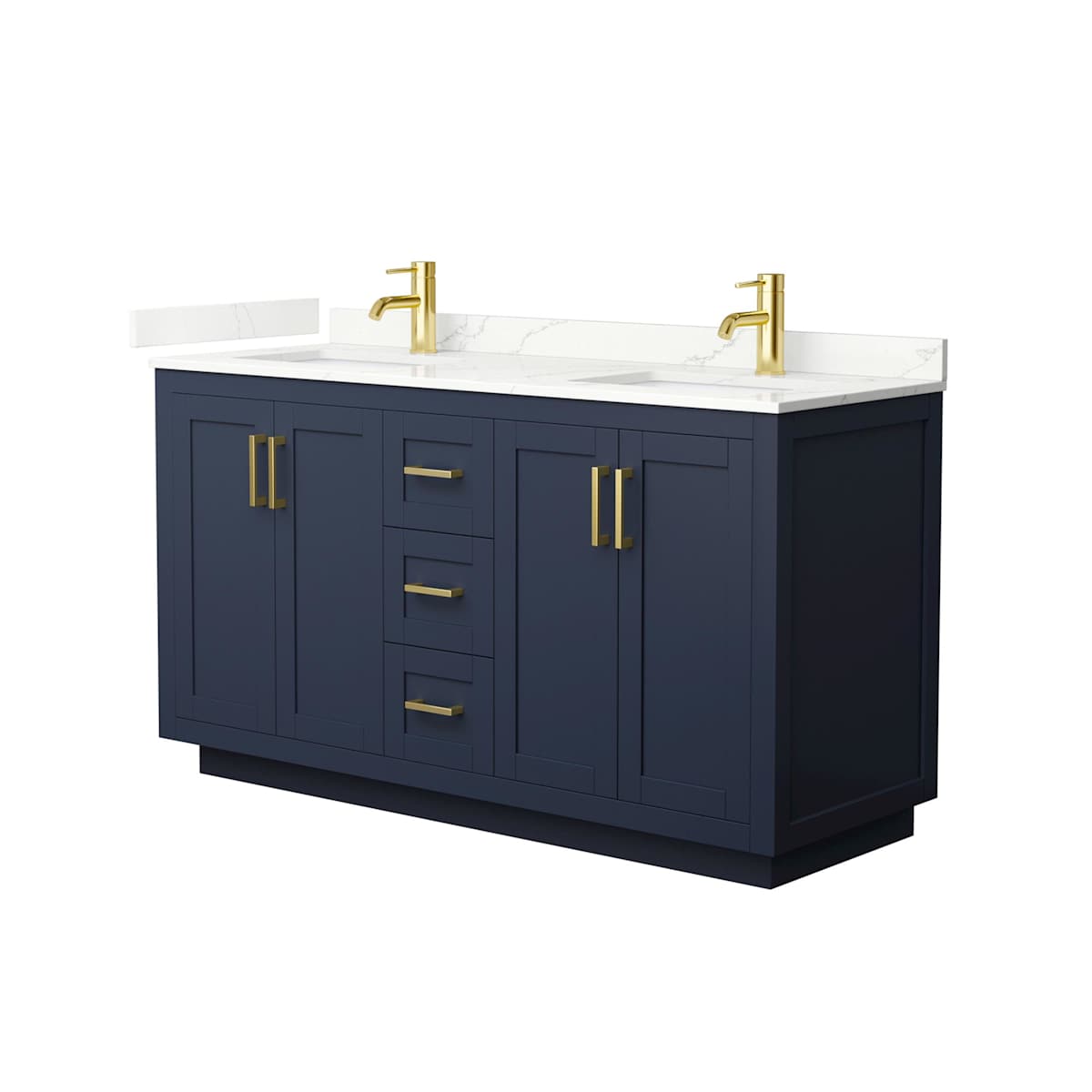 Miranda 60" Free Standing Double Basin Vanity Set with Cabinet and Quartz Vanity Top - image 9