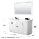 Miranda 60" Free Standing Double Basin Vanity Set with Cabinet, Quartz Vanity Top, and Framed Mirror - image 7