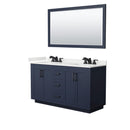 Miranda 60" Free Standing Double Basin Vanity Set with Cabinet, Quartz Vanity Top, and Framed Mirror - image 9