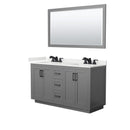 Miranda 60" Free Standing Double Basin Vanity Set with Cabinet, Quartz Vanity Top, and Framed Mirror - image 13
