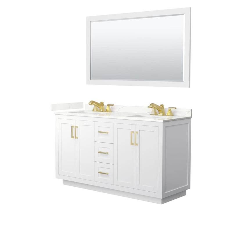 Miranda 60" Free Standing Double Basin Vanity Set with Cabinet, Quartz Vanity Top, and Framed Mirror - image 21