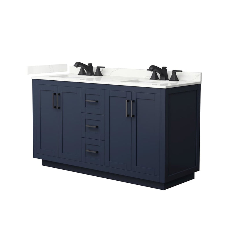 Miranda 60" Free Standing Double Basin Vanity Set with Cabinet and Quartz Vanity Top - image 2