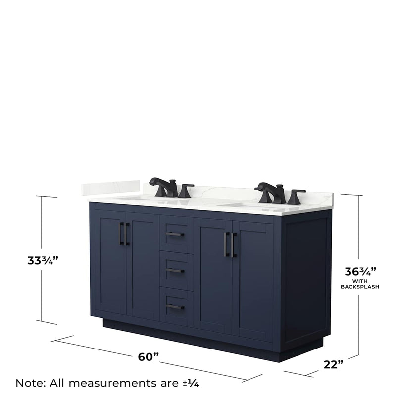 Miranda 60" Free Standing Double Basin Vanity Set with Cabinet and Quartz Vanity Top - image 6