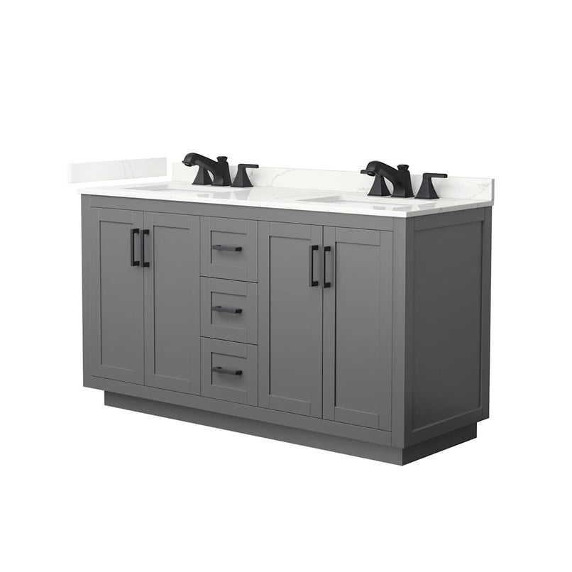 Miranda 60" Free Standing Double Basin Vanity Set with Cabinet and Quartz Vanity Top - image 13