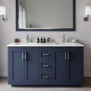 Miranda 60" Free Standing Double Basin Vanity Set with Cabinet and Cultured Marble Vanity Top - image 1