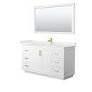 Miranda 60" Free Standing Single Basin Vanity Set with Cabinet, Quartz Vanity Top, and Framed Mirror - image 11