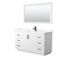 Miranda 60" Free Standing Single Basin Vanity Set with Cabinet, Quartz Vanity Top, and Framed Mirror - image 14