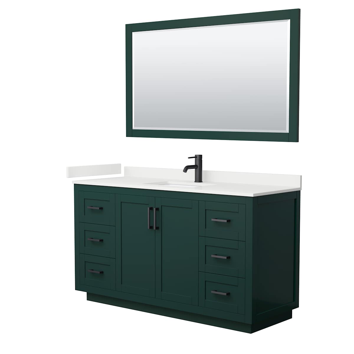 Miranda 60" Free Standing Single Basin Vanity Set with Cabinet, Quartz Vanity Top, and Framed Mirror - image 20