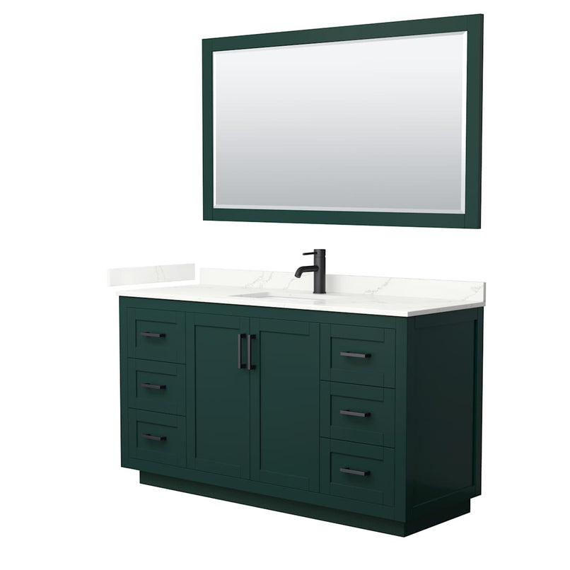 Miranda 60" Free Standing Single Basin Vanity Set with Cabinet, Quartz Vanity Top, and Framed Mirror - image 21