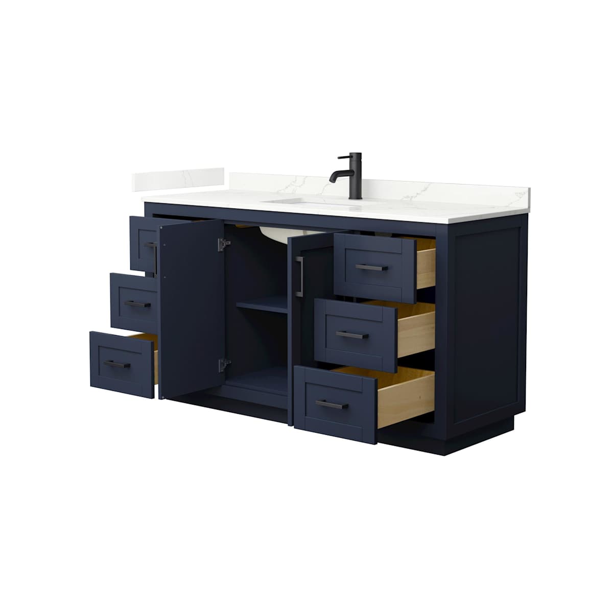 Miranda 60" Free Standing Single Basin Vanity Set with Cabinet and Quartz Vanity Top - image 3