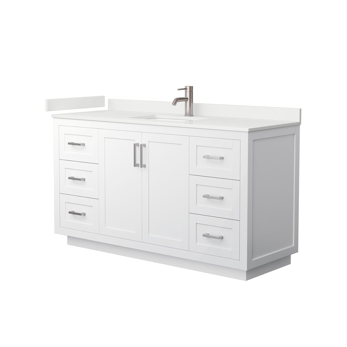 Miranda 60" Free Standing Single Basin Vanity Set with Cabinet and Quartz Vanity Top