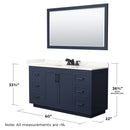 Miranda 60" Free Standing Single Basin Vanity Set with Cabinet, Quartz Vanity Top, and Framed Mirror - image 7