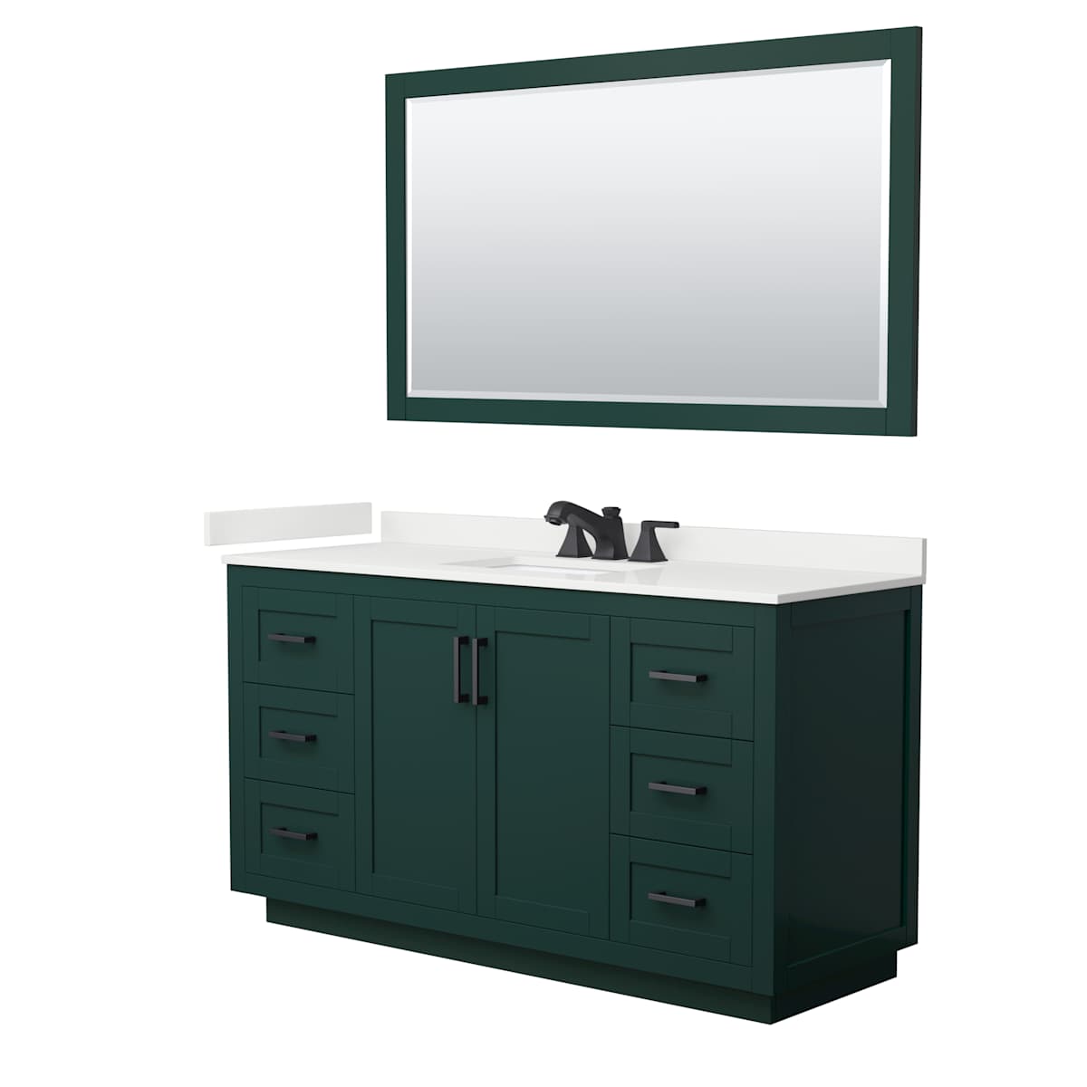 Miranda 60" Free Standing Single Basin Vanity Set with Cabinet, Quartz Vanity Top, and Framed Mirror - image 20