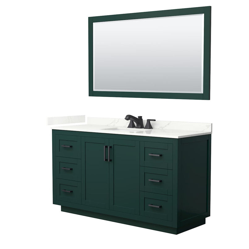 Miranda 60" Free Standing Single Basin Vanity Set with Cabinet, Quartz Vanity Top, and Framed Mirror - image 21
