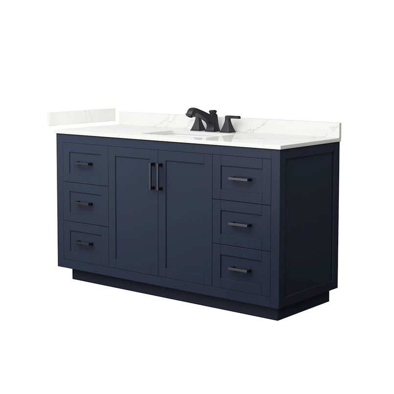Miranda 60" Free Standing Single Basin Vanity Set with Cabinet and Quartz Vanity Top - image 2