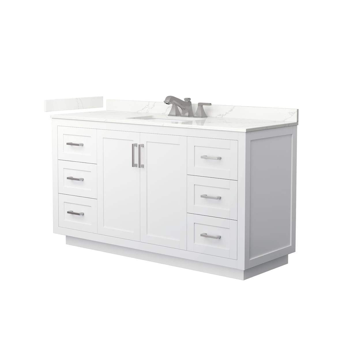Miranda 60" Free Standing Single Basin Vanity Set with Cabinet and Quartz Vanity Top