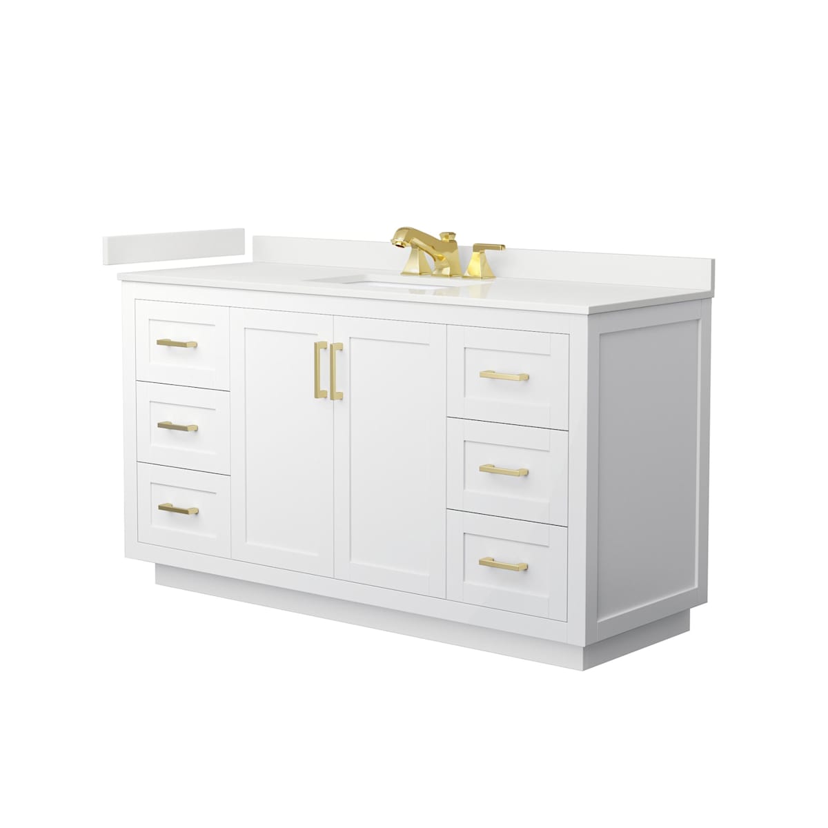 Miranda 60" Free Standing Single Basin Vanity Set with Cabinet and Quartz Vanity Top