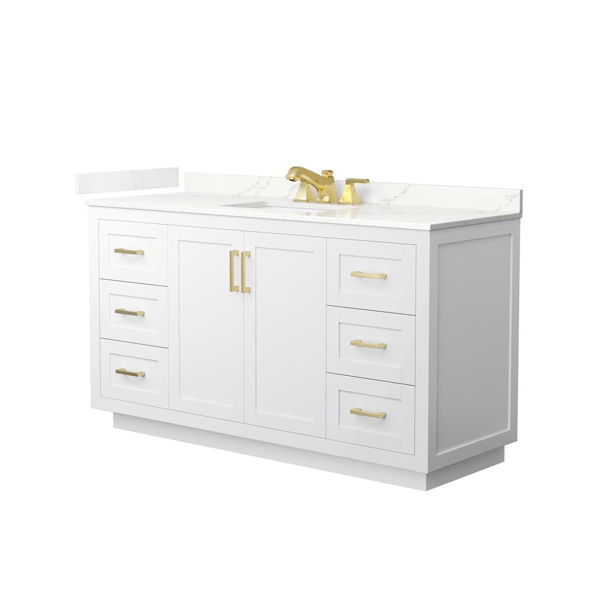 Miranda 60" Free Standing Single Basin Vanity Set with Cabinet and Quartz Vanity Top