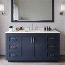 Miranda 60" Free Standing Single Basin Vanity Set with Cabinet, Quartz Vanity Top, and Framed Mirror - image 1