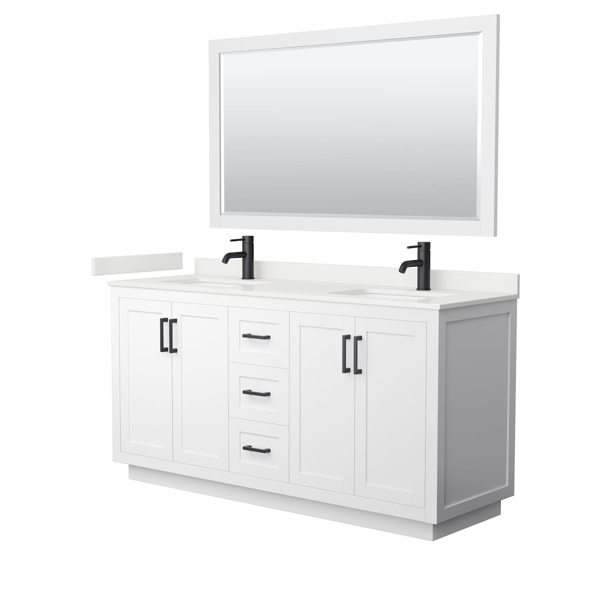 Miranda 66" Free Standing Double Basin Vanity Set with Cabinet, Quartz Vanity Top, and Framed Mirror - image 19