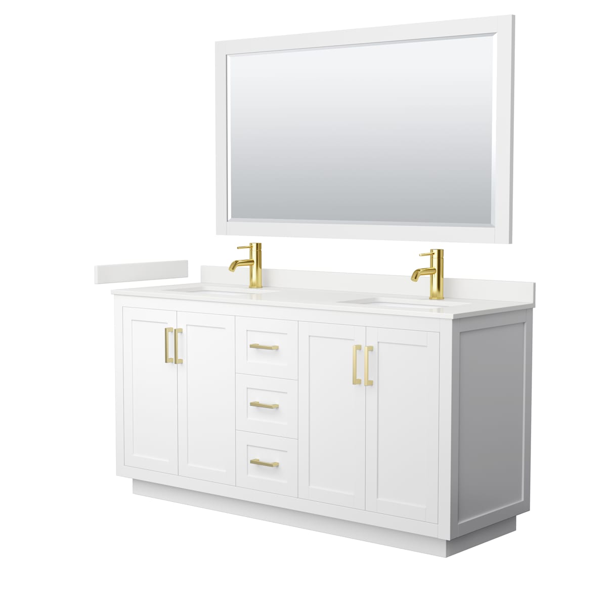 Miranda 66" Free Standing Double Basin Vanity Set with Cabinet, Quartz Vanity Top, and Framed Mirror - image 21