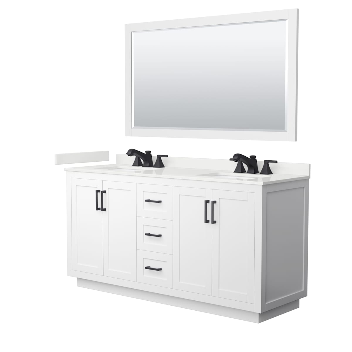 Miranda 66" Free Standing Double Basin Vanity Set with Cabinet, Quartz Vanity Top, and Framed Mirror - image 20