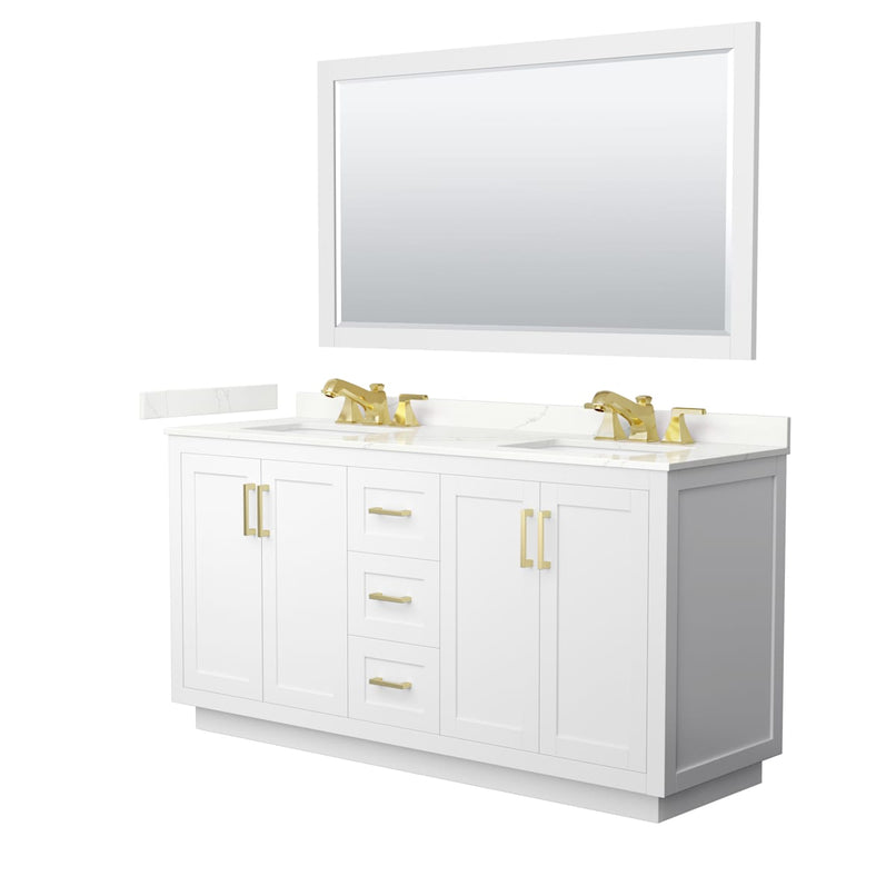 Miranda 66" Free Standing Double Basin Vanity Set with Cabinet, Quartz Vanity Top, and Framed Mirror - image 21
