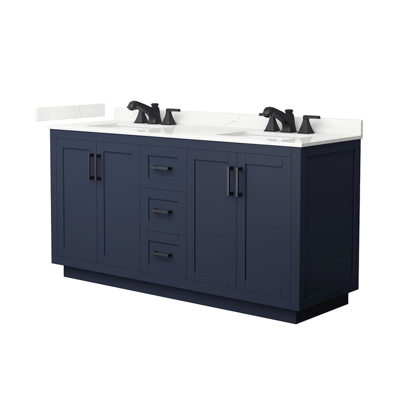 Miranda 66" Free Standing Double Basin Vanity Set with Cabinet and Quartz Vanity Top - image 2