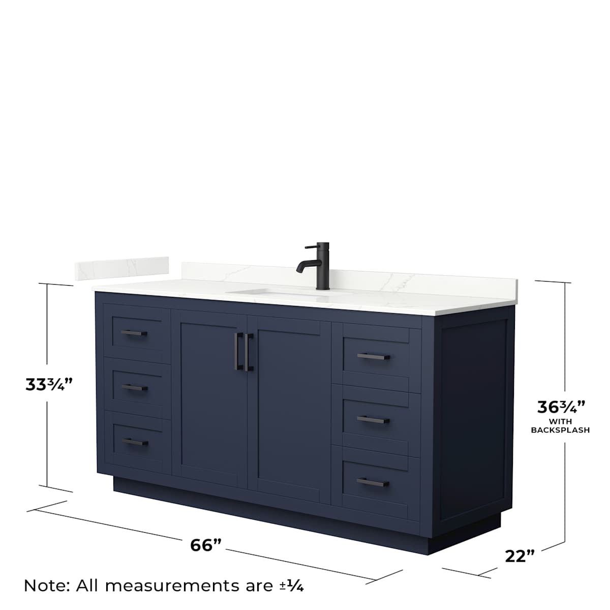Miranda 66" Free Standing Single Basin Vanity Set with Cabinet and Quartz Vanity Top - image 6