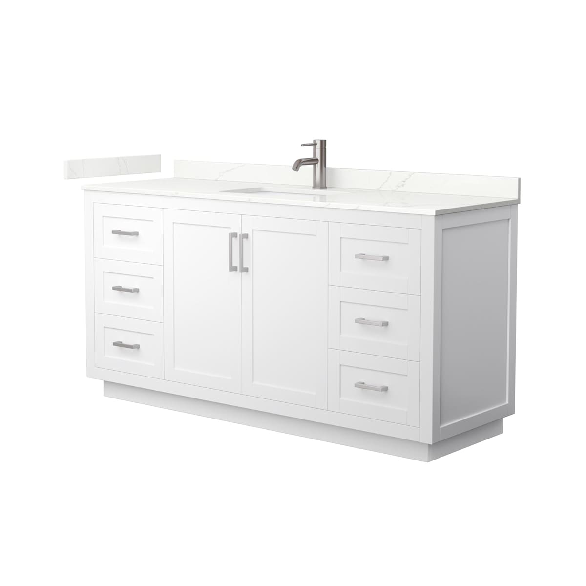Miranda 66" Free Standing Single Basin Vanity Set with Cabinet and Quartz Vanity Top