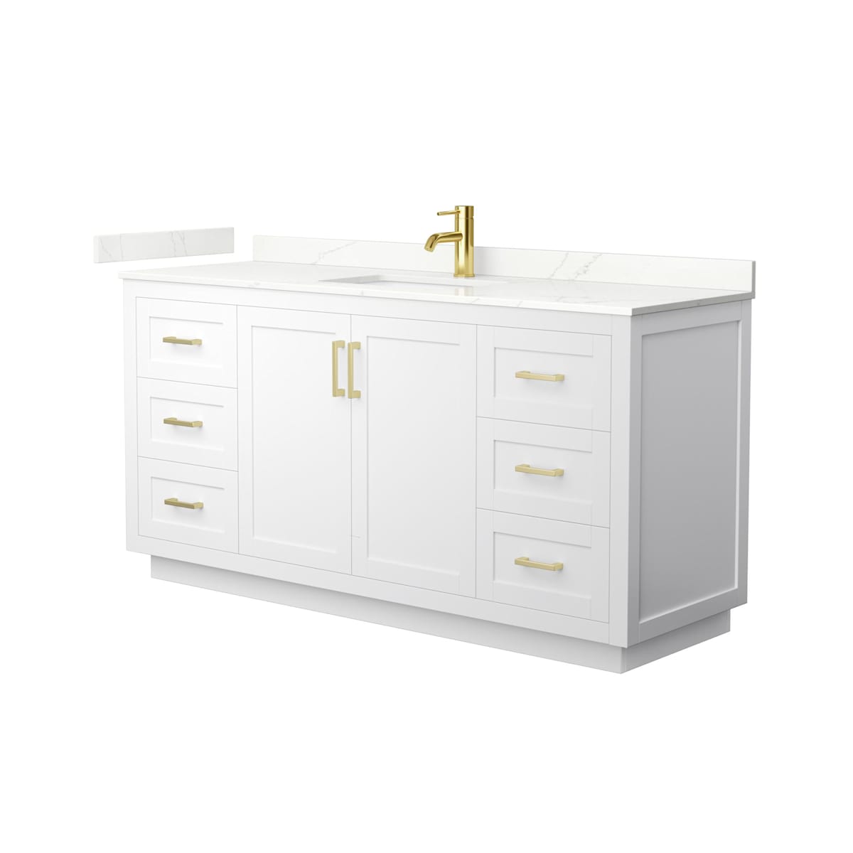 Miranda 66" Free Standing Single Basin Vanity Set with Cabinet and Quartz Vanity Top