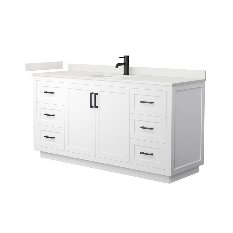 Miranda 66" Free Standing Single Basin Vanity Set with Cabinet and Quartz Vanity Top - image 12
